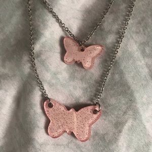 Double Chain Butterfly Necklace